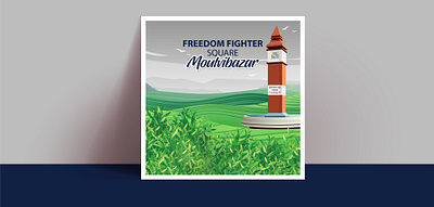 Freedom Fighter Square Illustration artwork architecture design digital illustration flat illustration illustration digital landscape vector
