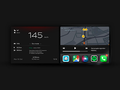 #DAILYUI - Day 34 & 37 | Car display & weather hint car dailyui drive personal road tablet ui user interface vehicle