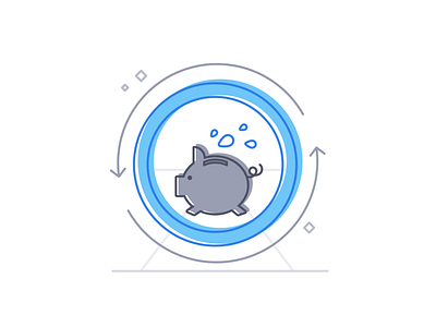 Financial Treadmill Illustration blue branding design drawing illustration ui ux vector