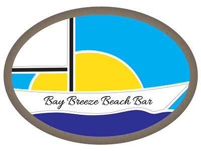 Bay Breeze Beach Bar beach bar boat logo branding daily logo challenge graphic design illustration logo