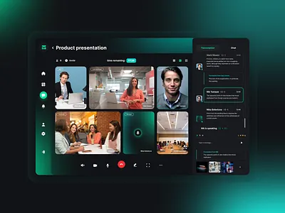 Product meeting chat conference dashboard interaction interface platform transcription ui ux video call web web app web interaction web ui website zoom