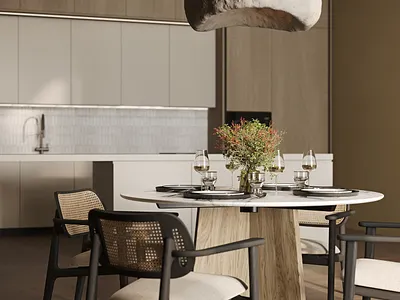 Nature-inspired dining area 3d 3d render 3dsmax coronarender cozy design interior