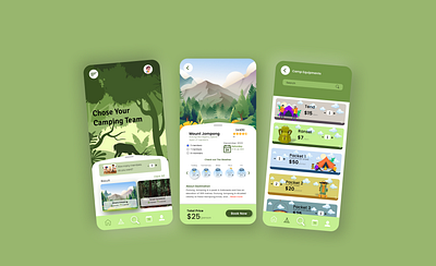 Camping App app camp camping design figma landingpage tend ui ux