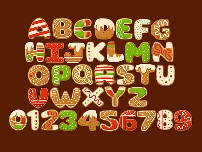 Gingerbread Cookies Alphabet & Numbers christmas clip art clipart cookies cute dessert digital downloadable drawing food forsale illustration jadvin printable selling sweets