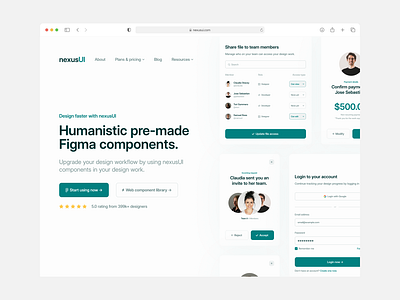 NexusUI Concept branding component design figma free graphic design hero illustration landing page light light mode logo macos mockup open source typography ui ux vector web