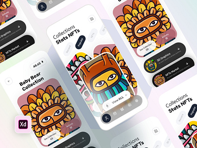 NFT Marketplace - Mobile app app branding design graphic design illustration logo new nft app nft nft app nft landing page nft marketplace mobile app nft new apps nft website popular popular nft typography ui uiux ux vector