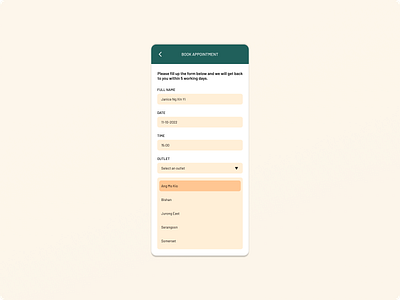 DailyUI Challenge 027: Dropdown appointment challenge dailyui dailyui027 design dropdown list mobile screen ui uxui