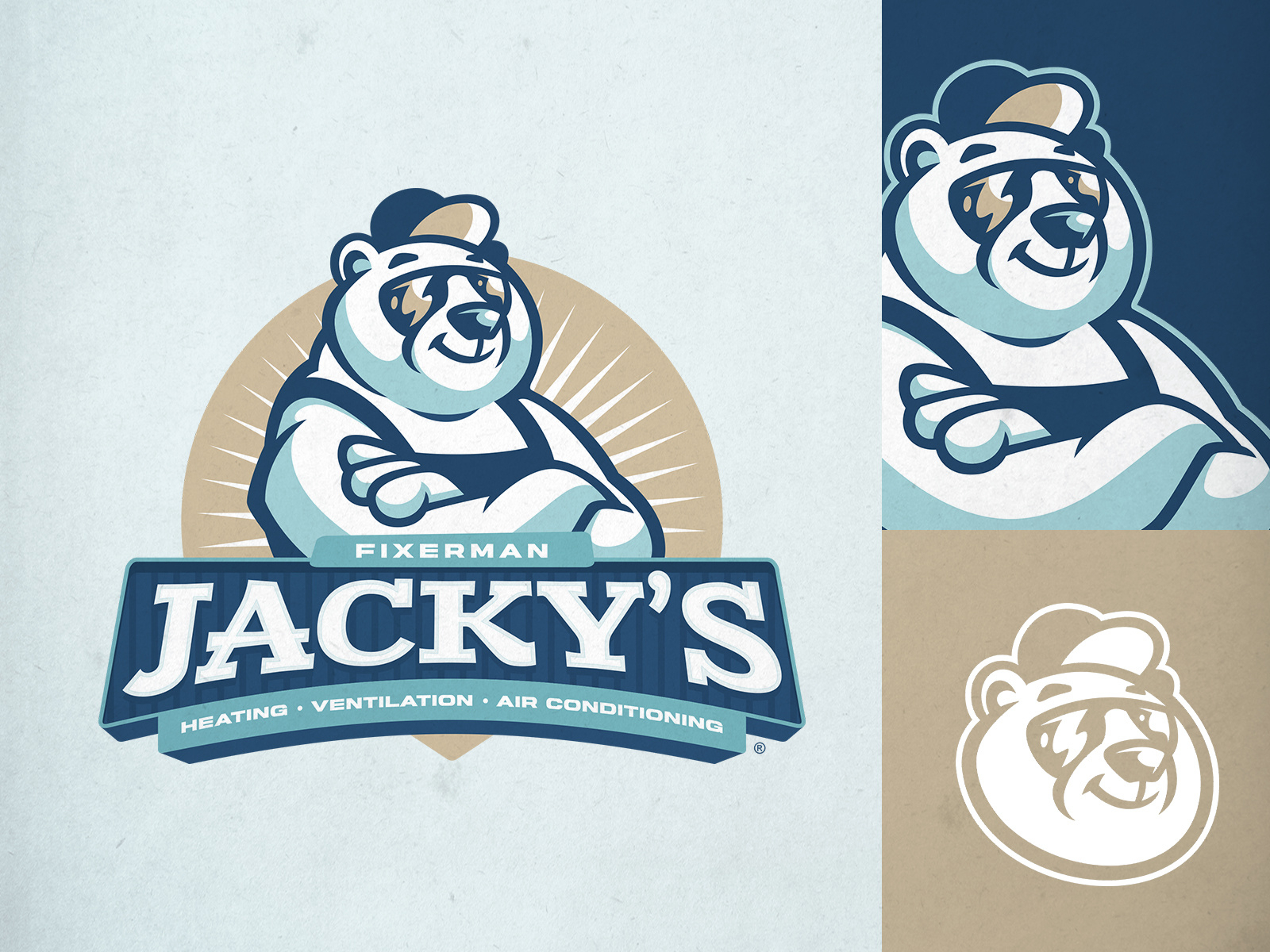 Example of JACKY'S HVAC Polar Bear Mascot Logo Design