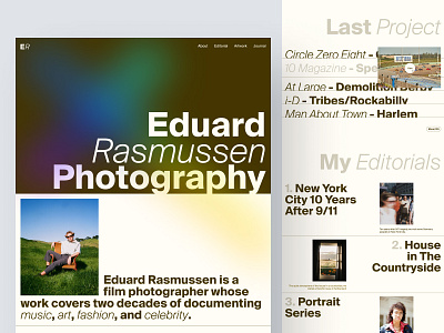 Photographer Portfolio Landing Page brutalism colorful hero landing page personal photographer portfolio typography ui ux web design website