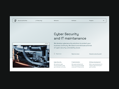 CyberSecurity website: Key visual #5 business clean console cyber security cybersecurity design gray grid it metal gray minimal networks software development web web design website