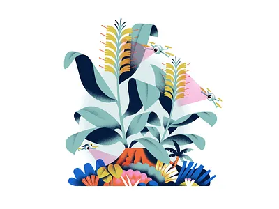 Nature Conservancy Magazine colors daniele simonelli drone dsgn editorial illustration hawaii illustration plant plants technology texture vector