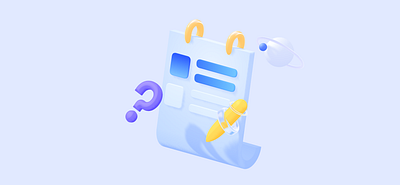 Questionnaire 3D illustration 3d spline ui