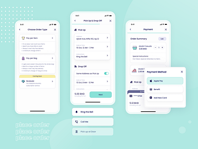 Doobi – Oder flow details app apple pay checkout delivery design figma ios ios app mobile order payment payment method product design