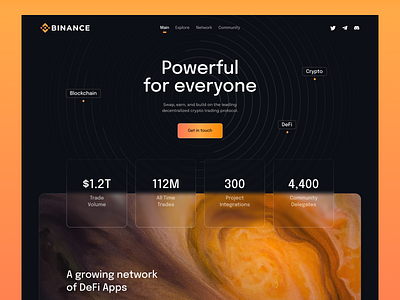 Crypto blockchain crypto dark mode gradient minimal nft orange ui ui inspiration ui ux design web design website website design