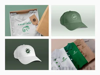 Caméléo Clothing animal apparel branding clothing colors design flat logo nature trees vector