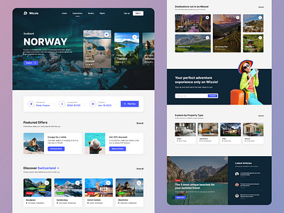 Wizzie - Travel-buddy website dark design illustration ui uidesign uiux uiuxdesign ux uxdesign website