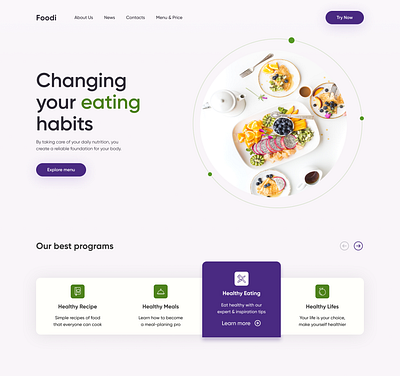 Foodi | Landing Page | Ux-Ui design adobe photoshop branding design ecommerce figma graphic design illustrations landing page logo mobile app design redesign ui ui ux user experience user interface ux web web design website design wordpress