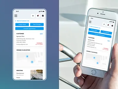 Dockworks Dashboard Mobile account app application customer dashboard information location manufacturer map mobile notification payments personal ui user experience ux vessel