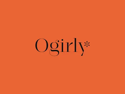 Ogirly* branding business card design feminism flower girl power logo logotype playful serif star typography visual identity visuals women