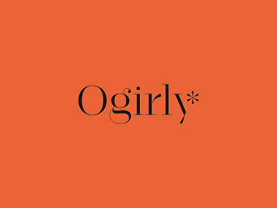 Ogirly* branding business card design feminism flower girl power logo logotype playful serif star typography visual identity visuals women