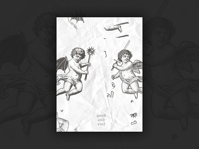 good and evil graphic design illustration