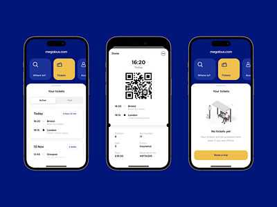 Bus Tickets Buying - App Concept app design blue bus bus app design figma inspiration interface minimal mobile app ticket ticket app traveling traveling app ui ui design ux ux design yellow