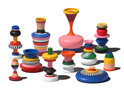 Objects V1 3d andrew footit design illustration product render vases