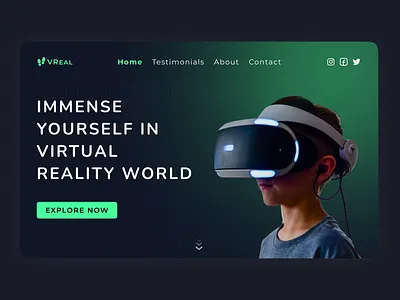 Virtual Reality (Daily UI - 073) blur dailyui dailyuichallenge design figma gradient landing page reality ui virtual vr