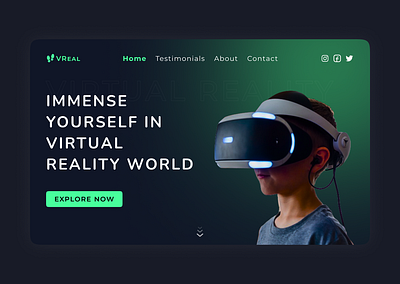 Virtual Reality (Daily UI - 073) blur dailyui dailyuichallenge design figma gradient landing page reality ui virtual vr