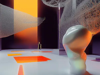 Postmodern Stage architecture design fantasy graphic design illustration midjourney postmodern spatial spatial design stage tradeshow