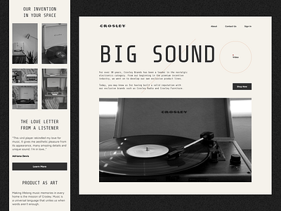 Record Player Shop 🎵 branding design graphic design halo lab landing music record shop typography ui vinyl web design website