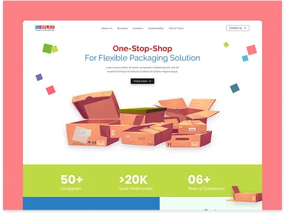 Website Design: UFLEX 3d branding color design engineering funky illustration landing page marketing minimal packaging pipes simple ui uiux vector