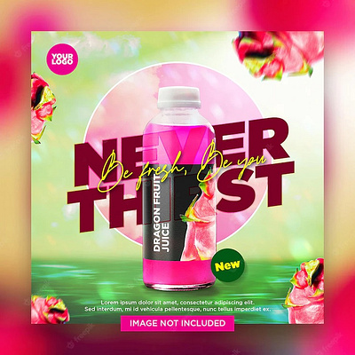 Modern bright dynamic dragon fruit juice social media instagram artwork design graphic design inspiration social media template