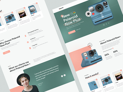 Polaroid Landing Page 📷 branding camera design graphic design landing polarois typography ui web design website
