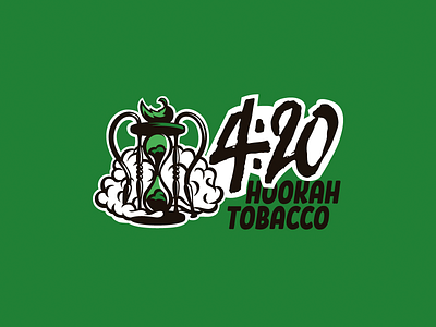 4:20 Hookah Tobacco 4:20 brand branding design font green hookah hourglass identity illustration leaf letter logo logotype narco smoke tobacco