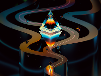 ETH-11-11 adventure blender btc crypto diamond eth ethereum explorer glass glossy illustration nft pass wantline