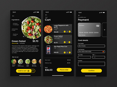 Mobile App: Food App UI Design design ui