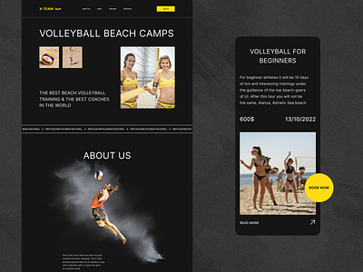 Voleyball Courses Website 🏐 design graphic design landing landing page sport typography ui voleyball web design website