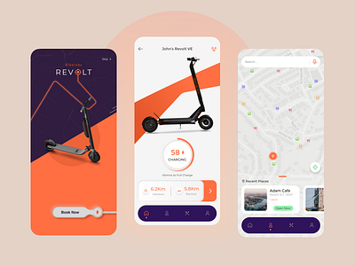 Electric Scooter App app design designui fi figma mobiledesign ui uiux