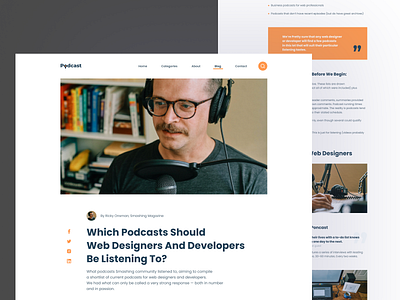 Podcast Platform 🎧 blog branding design graphic design landing news poscast typography ui web design website
