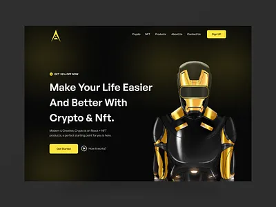 Crypto & Nft based header. 3d branding crpto landing crypto crypto currency digital currency interface design landing page metavers mobile app design nft nft landing ui ux visual design web