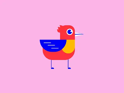 Red Bird animal art basic bird cute flat design geometric illustration illustrator nature shapes simple vetorial