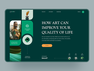 Art Marketplace 🎨 art platform branding design graphic design green identuty landing typography ui visual design web design website