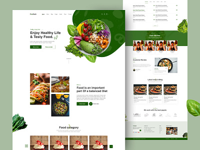 Elite - Food Restaurant Free Figma Template 🥗 cafe coffee shop design echotemplate fastfood design food food delivery food delivery landing page food delivery service free template ui web design