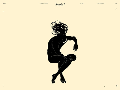 Smoke abstract composition conceptual illustration design dual meaning figure figure illustration illustration laconic lines minimal poster sitting smoke