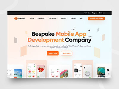 Mobile App Development Company Landing Page UI Design 🤩 android app banner design design app development dribbble post ios landing page ui ui design uidesign uiux user interface ux website