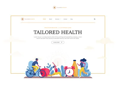 Website Design: Tailored Health animation branding design digital figma health hero page identity illustration landing page medicine minimal prototype services simple ui ux vector web website