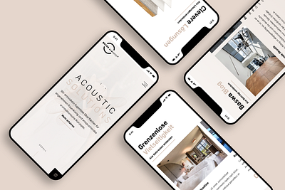 BASWA Acoustic - Conversion optimized website - mobile view acoustics architecture b2b b2c beige branding brown cms interior design minimalistic natural colors neutral colors ui user experience user interface design ux web design web development web engineering wordpress