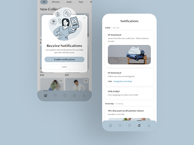 Daily UI 049 - Notifications android app daily ui 049 dailyui design figma ios mobile design notifications shopping ui uidesign userinterface ux