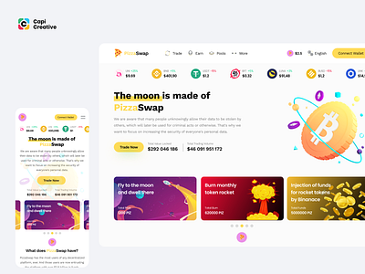 PizzaSwap Crypto - Mobile App UI Concept app appdesign banking bitcoin capi creative crypto design finance graphic design invest mobile mobileapp pizzaswap tablet ui uidesign uxdesign wallet